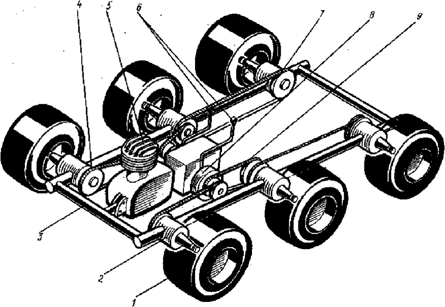 Компоновочная схема шасси амфикара управления