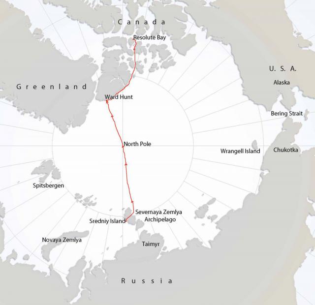 Маршрут Морской ледовой автомобильной экспедиции 2012 года
